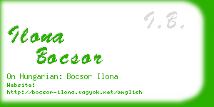 ilona bocsor business card